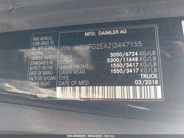 WD3PG2EA2J3447155 Mercedes-Benz Metris