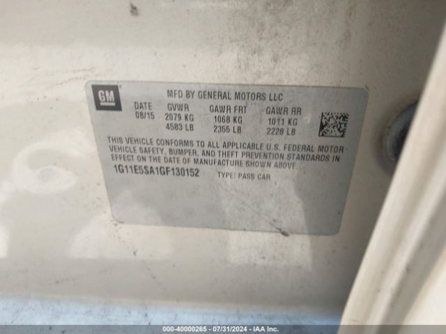1G11E5SA1GF130152 Chevrolet Malibu Limited Ltz