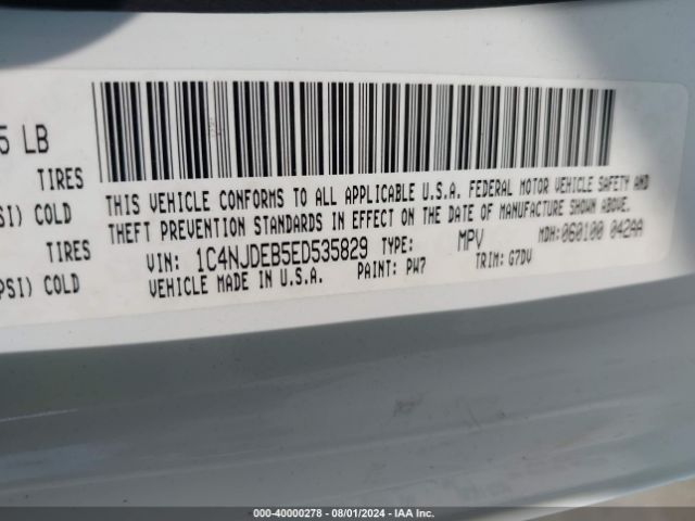 1C4NJDEB5ED535829 Jeep Compass Latitude