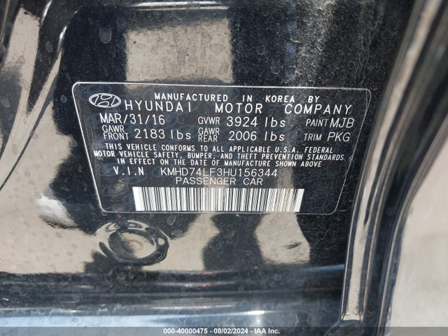 Hyundai ELANTRA SE 2017 KMHD74LF3HU156344 Image 9