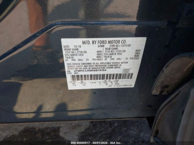 2FMPK3J90KBB19364 Ford EDGE SEL