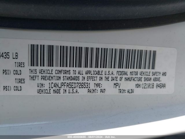 1C4NJPFA5ED726531 Jeep Patriot High Altitude