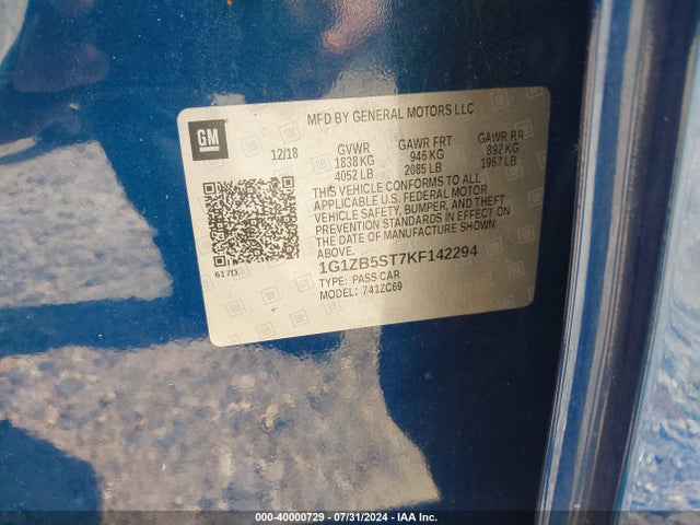 Chevrolet Malibu 1ls 2019 1G1ZB5ST7KF142294 Image 9