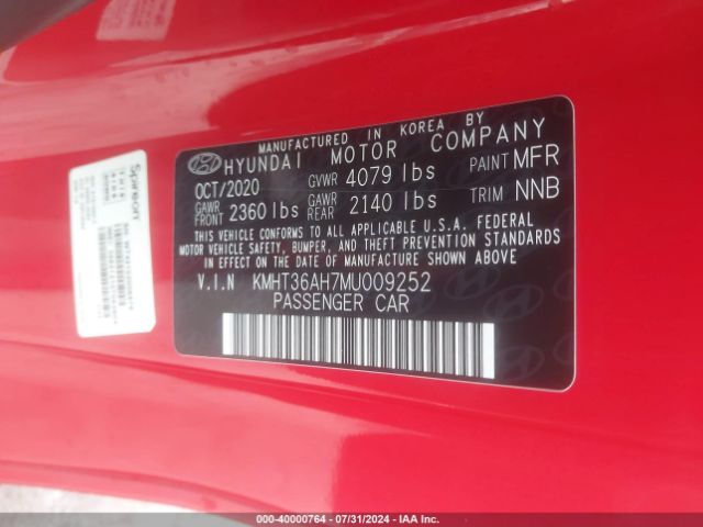 KMHT36AH7MU009252 Hyundai VELOSTER N