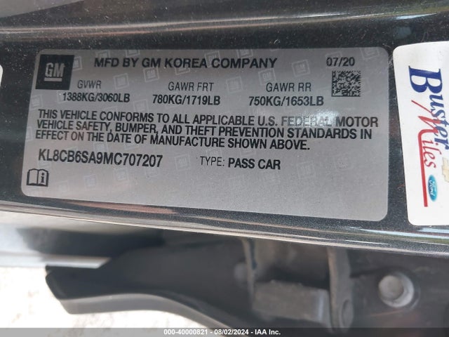 Chevrolet Spark Fwd Ls Automatic 2021 KL8CB6SA9MC707207 Image 9