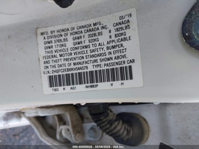 2HGFC2E8XKH544579 Honda Civic Sport