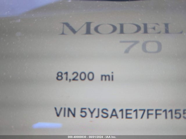 Tesla Model S 60/70/85 2015 5YJSA1E17FF115525 Image 11