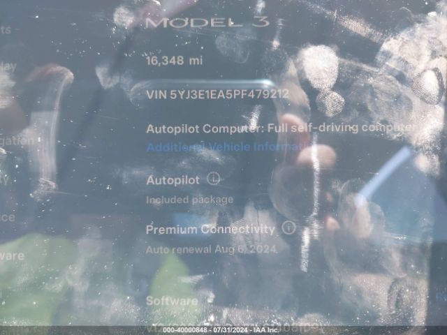 5YJ3E1EA5PF479212 Tesla Model 3 Rear-wheel Drive