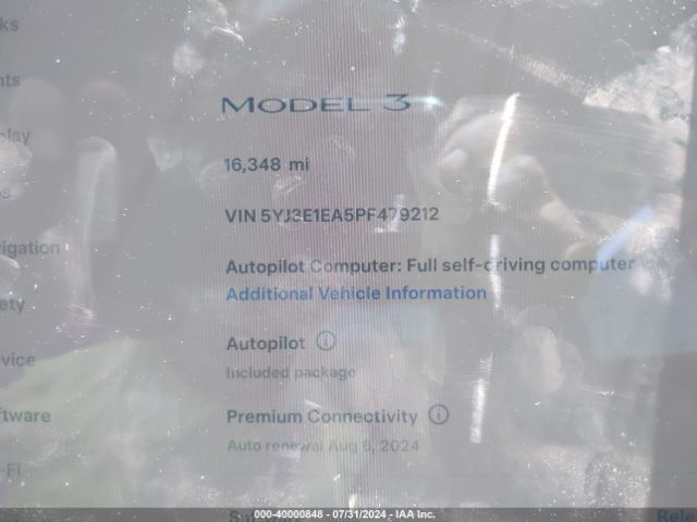 5YJ3E1EA5PF479212 Tesla Model 3 Rear-wheel Drive