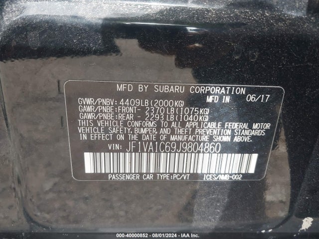 JF1VA1C69J9804860 Subaru Wrx Premium