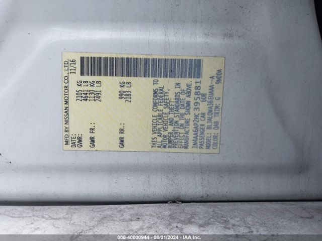 2017 NISSAN MAXIMA 1N4AA6AP2HC395881 Photo 8