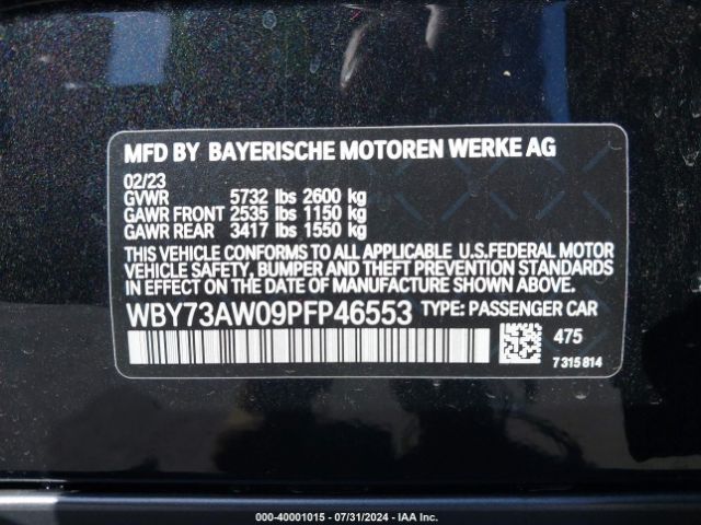WBY73AW09PFP46553 BMW I4 Edrive40