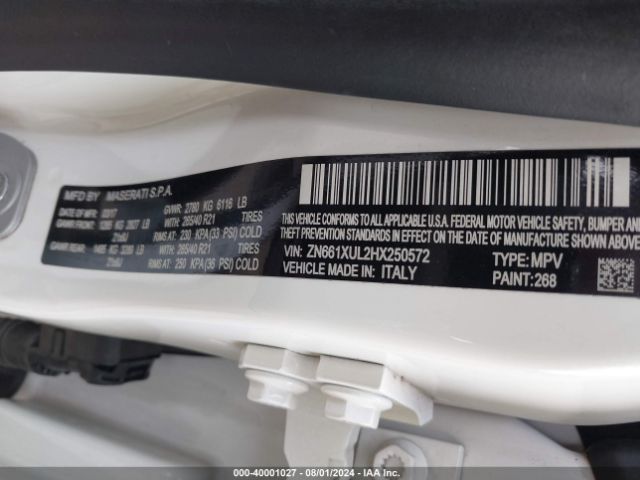 ZN661XUL2HX250572 Maserati Levante