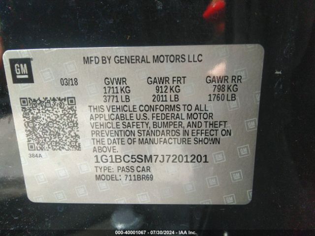 1G1BC5SM7J7201201 Chevrolet CRUZE LS