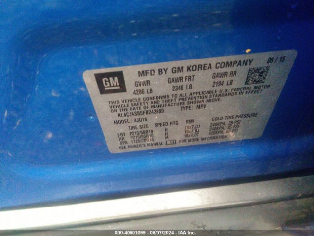 KL4CJASB5FB243969 Buick Encore