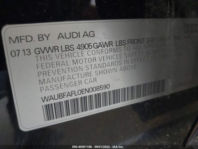 WAUBFAFL0EN008590 Audi A4 2.0t Premium