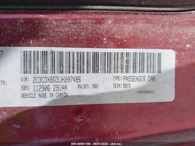 Dodge Charger Sxt Rwd 2018 2C3CDXBG3JH207486 Image 9