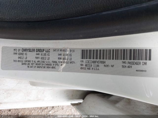 1C3CCCAB8FN570964 Chrysler 200 Limited