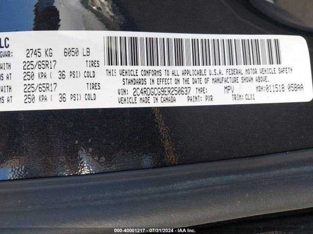 Dodge Grand Caravan Sxt 30th Anniversary 2014 2C4RDGCG9ER250637 Image 9