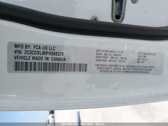 Dodge Charger Srt Jailbreak 2023 2C3CDXL96PH568378 Image 9