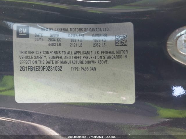 2G1FB1E39F9231032 Chevrolet Camaro 2ls