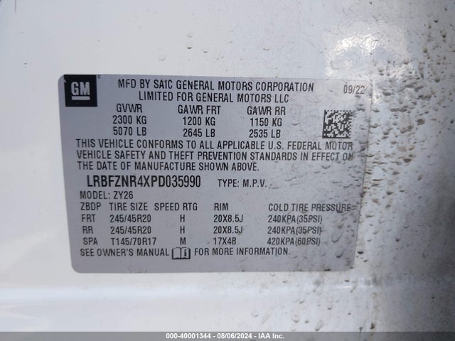 LRBFZNR4XPD035990 Buick Envision Essence Fwd