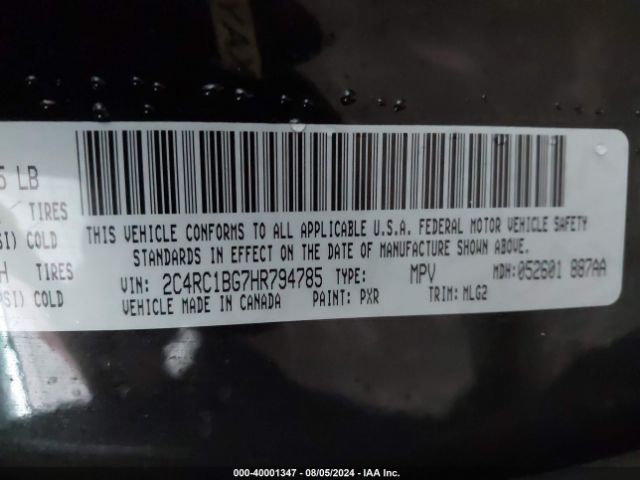 2C4RC1BG7HR794785 Chrysler Pacifica Touring-l