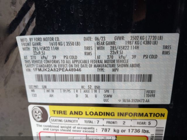 1FMJK2A82PEA48946 Ford Expedition Limited Max