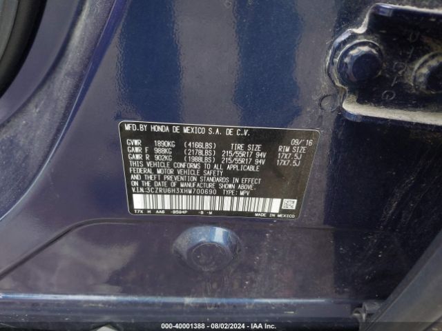 3CZRU6H3XHM700690 Honda HR-V LX