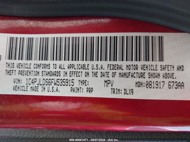 1C4PJLDS6FW535915 Jeep Cherokee Limited