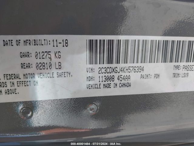 2C3CDXGJ4KH576394 Dodge Charger Scat Pack Rwd
