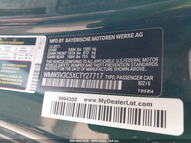 2012 MINI COOPER S WMWSV3C5XCTY27717 Photo 8