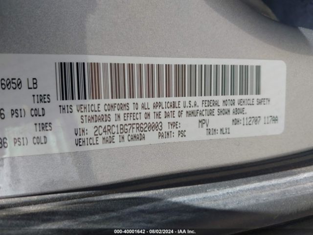 2C4RC1BG7FR620003 Chrysler Town & Country Touring