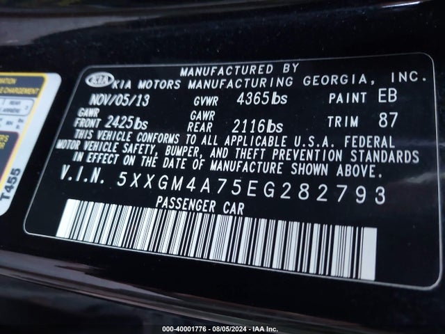 KIA Optima Lx 2014 5XXGM4A75EG282793 Image 9
