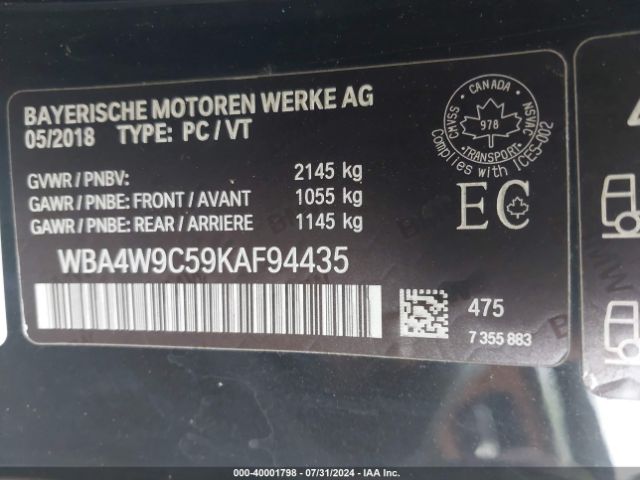 WBA4W9C59KAF94435 BMW 440i Xdrive