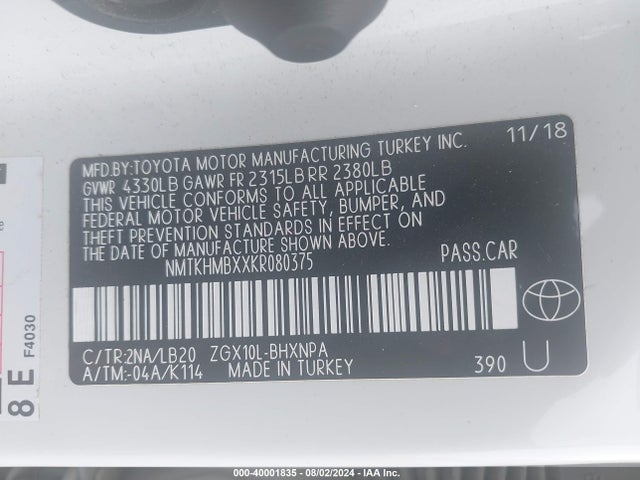 Toyota C-hr Limited 2019 NMTKHMBXXKR080375 Image 9