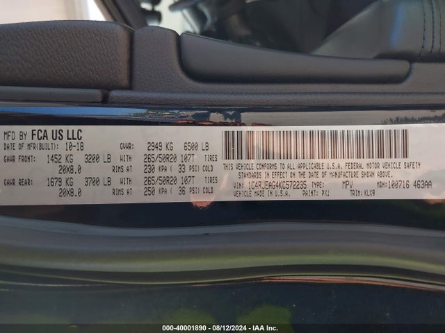 1C4RJEAG4KC572235 Jeep Grand Cherokee Altitude 4x2