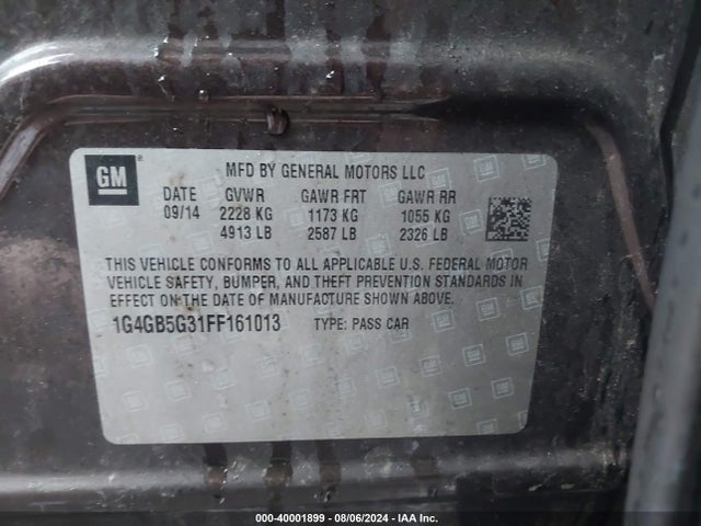 1G4GB5G31FF161013 Buick Lacrosse Leather