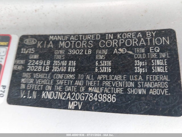 KIA Soul 2016 KNDJN2A20G7849886 Image 9