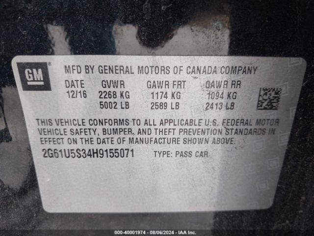 2G61U5S34H9155071 Cadillac Xts W20 Livery Package