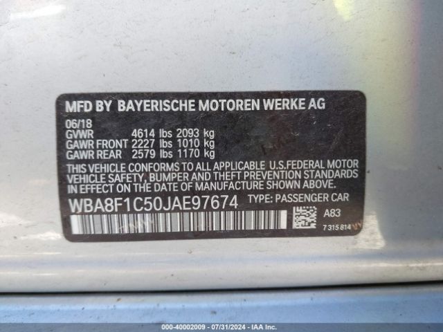 WBA8F1C50JAE97674 BMW 328d Xdrive