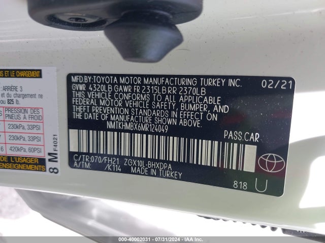 Toyota C-HR LE 2021 NMTKHMBX6MR124049 Image 9