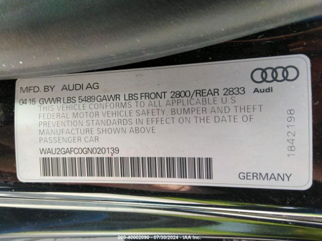 WAU2GAFC0GN020139 Audi A7 3.0t Premium Plus