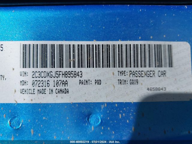 2C3CDXGJ5FH895843 Dodge Charger R/t Scat Pack