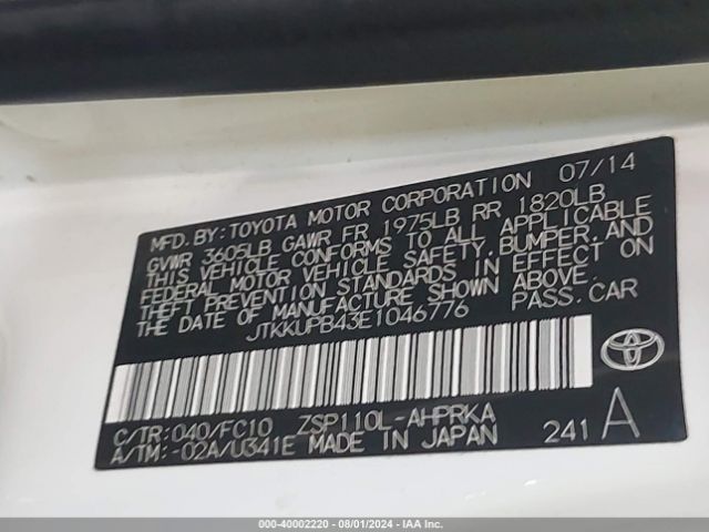 JTKKUPB43E1046776 Scion XD