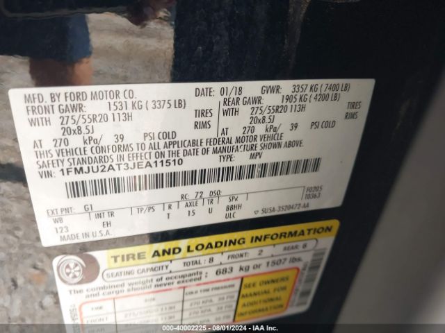 1FMJU2AT3JEA11510 Ford Expedition Limited