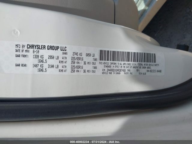 2010 CHRYSLER TOWN & COUNTRY 2A4RR8DX3AR387468 Photo 8