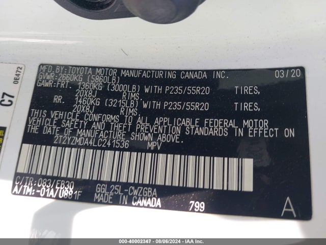 2T2YZMDA4LC241536 Lexus Rx 350 F Sport Performance