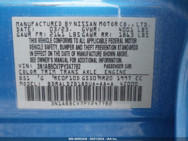 Nissan Sentra Sv Xtronic Cvt 2023 3N1AB8CV7PY247782 Image 9