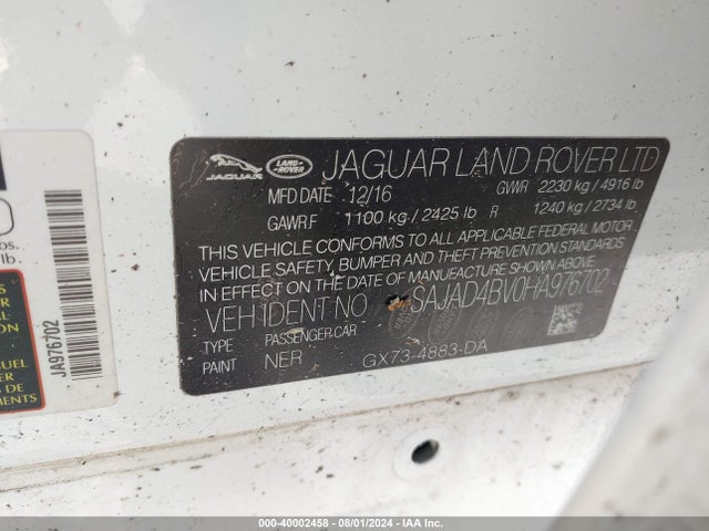 2017 JAGUAR XE SAJAD4BV0HA976702 Photo 8